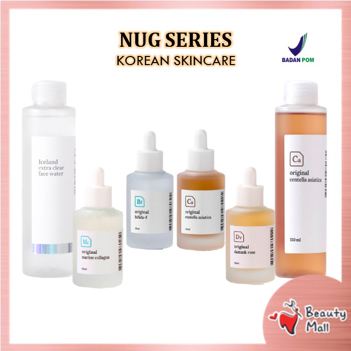 Nug Original Centella Asiatica Damask Rose Marine Collagen Bifida-F Iceland Face Water Serum BPOM