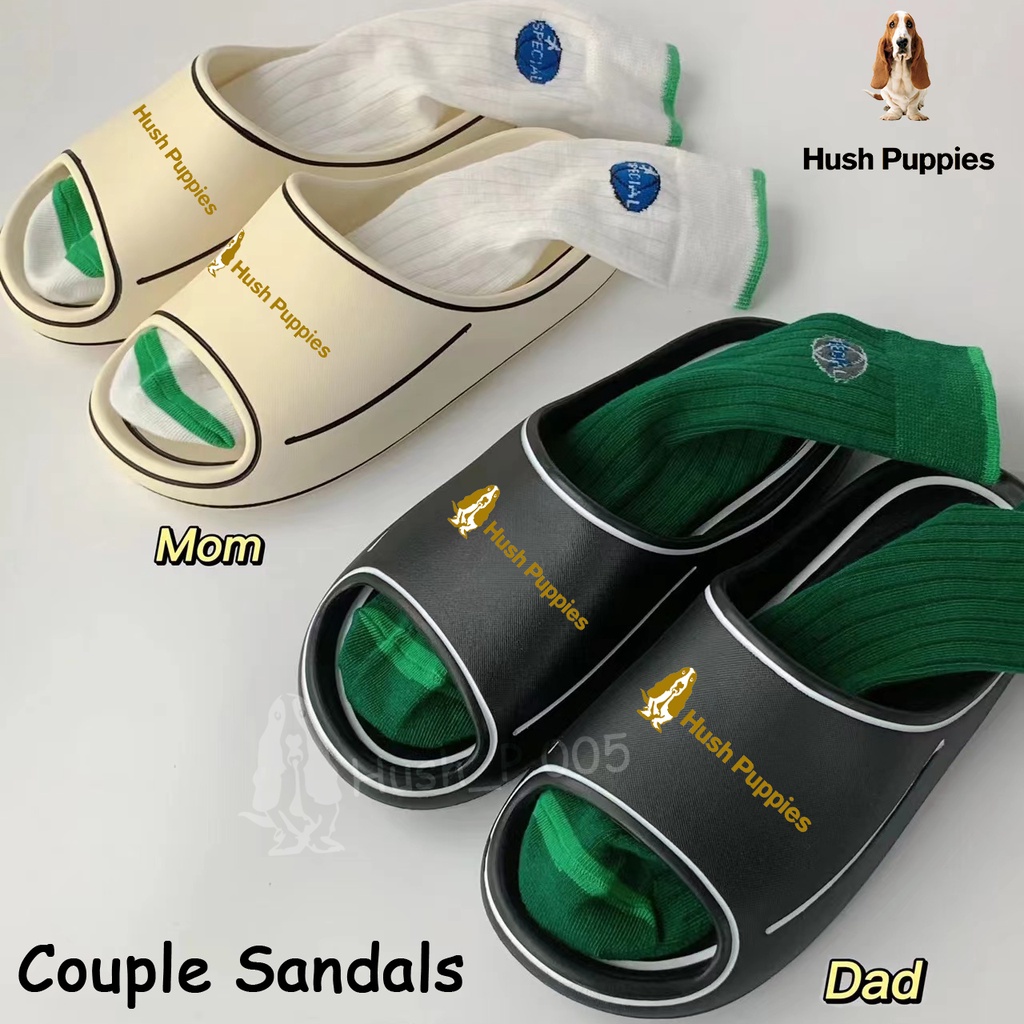 Hush Puppies Sandal Wanita Korea Sandal Pria Slide Ringan Sendal Cewek Cartoon Import Sandal Jelly Slip On Empuk