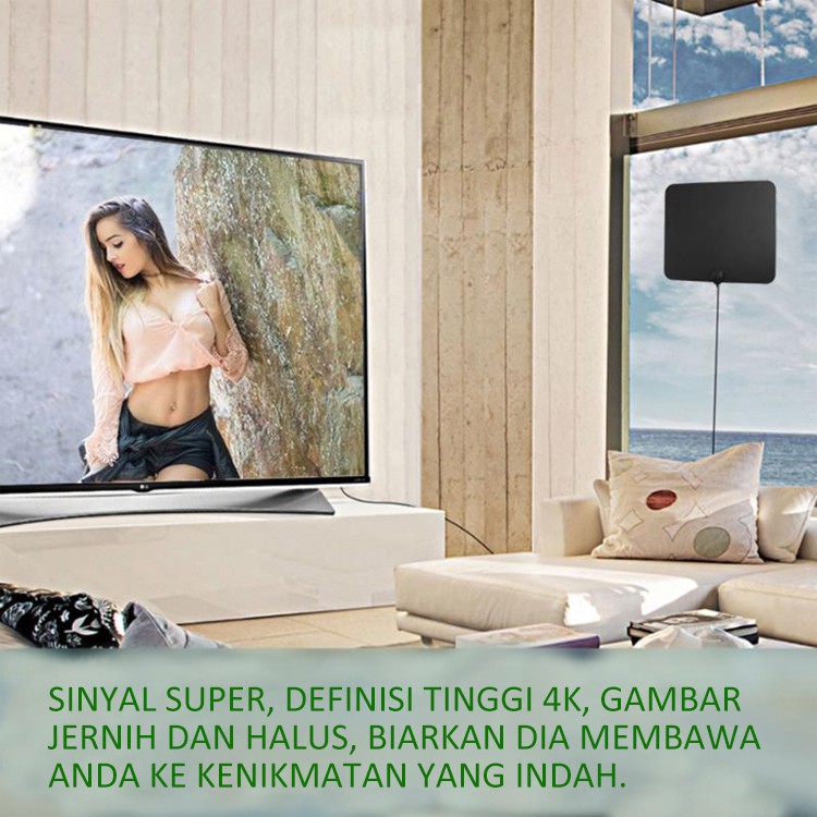 Weyon Sakura Antena Ultra-tipis Penguat Sinyal TV Digital Dalam Ruangan, TV Kabel DVB-T2 4K 25dB