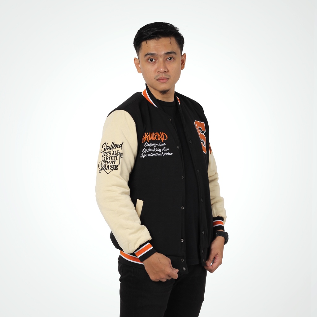 SKULLEND JAKET VARSITY BASEBALL ORIGINAL FULL BORDIR