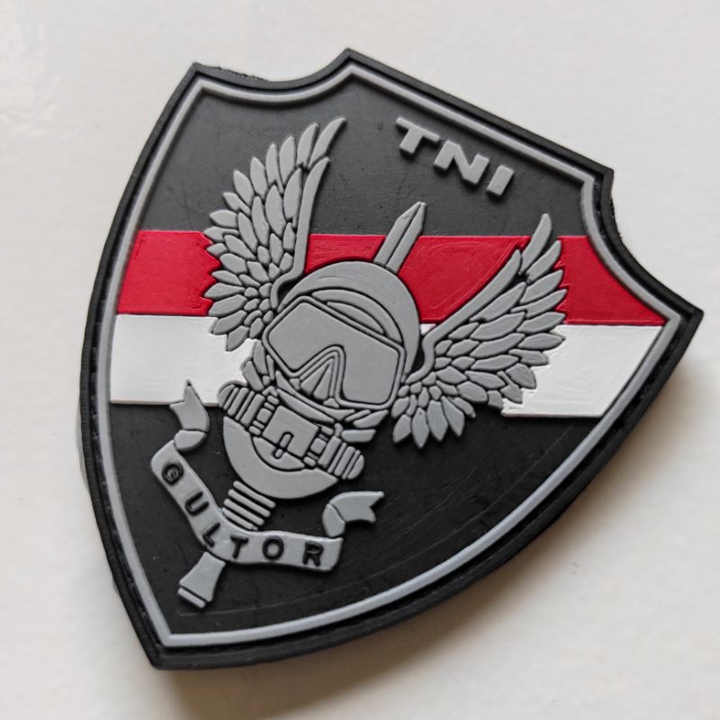 patch rubber logo gultor tni/rubber patch tni/tempelan emblem karet velcro