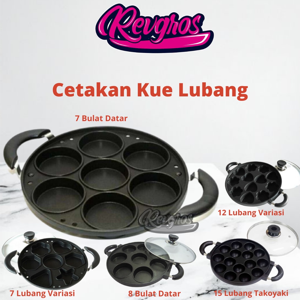 CETAKAN KUE 7 DAN 8 VARIASI HC  / TEFLON CETAKAN DONAT / CETAKAN TAKOYAKI / CETAKAN 4 SERABI / CETAK