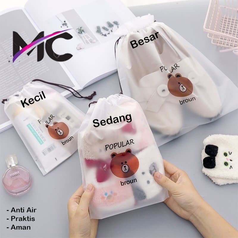 Pouch Make Up Kosmetik Tas Serut Travel Bag Transparan Tempat Organizer Aksesoris Sabun Sikat Gigi