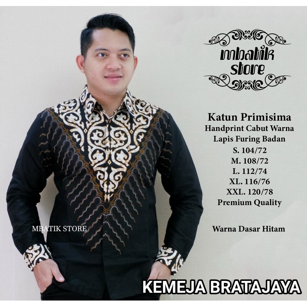 Kemeja Bratajaya Batik Pria Lengan Panjang Full Furing by Mbatik Store