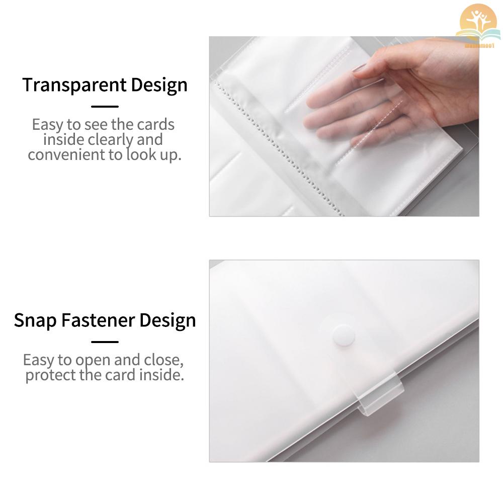 Transparent Business Card Holder Plastic Name Card Book ID Credit Card Organizer Protector Pages 120 Slots for Office Business