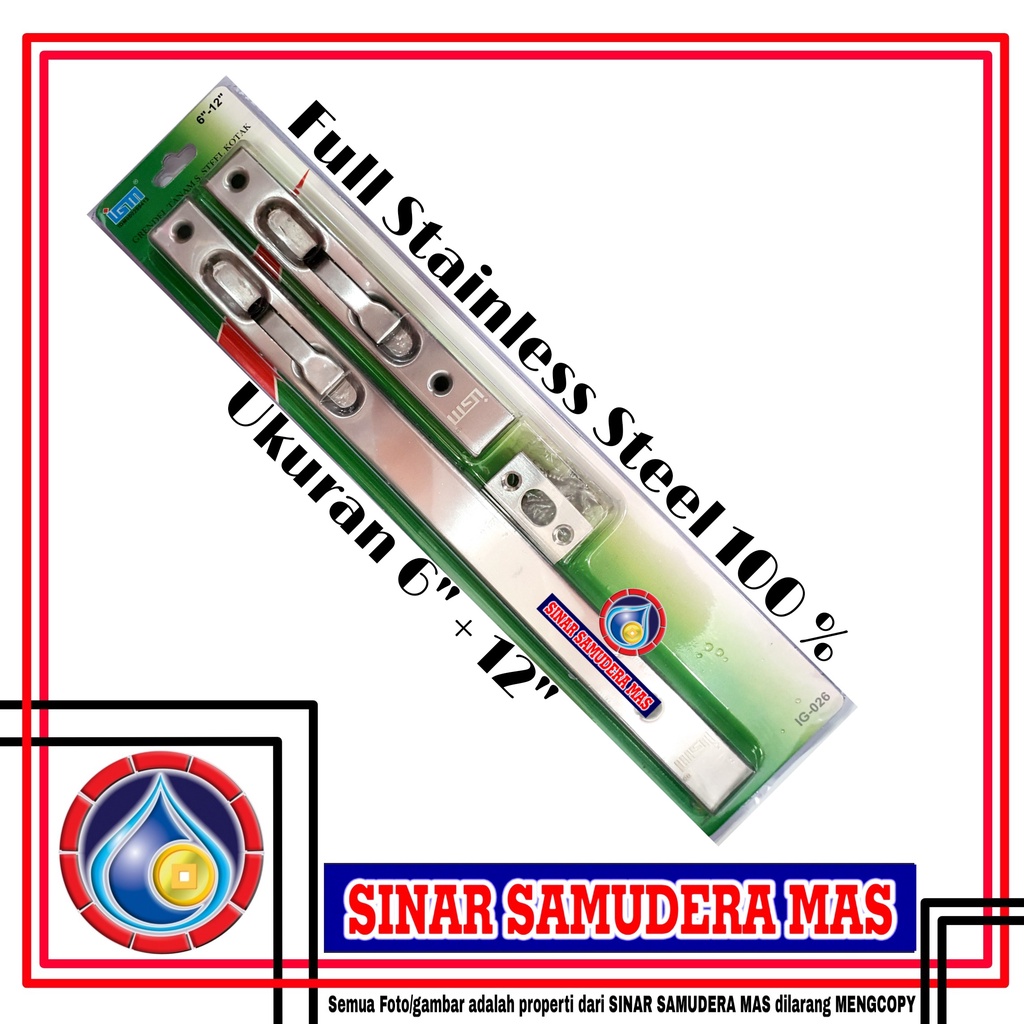 GRENDEL TANAM IGM STAINLESS ASLI - SELOT TANAM SOLIGEN - SELOT PINTU TANAM