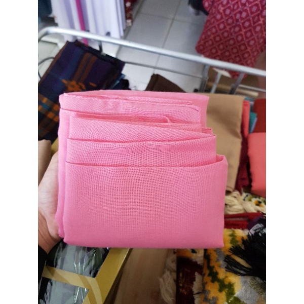 Elzatta Keisha Sadia Jilbab Kerudung Segiempat Polos Bahan Polycotton size 110x110cm-110 Pink kalem