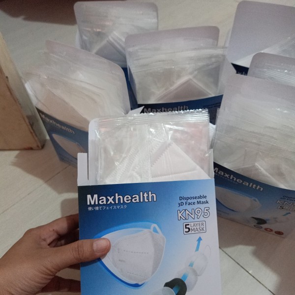 Masker KN95 Maxhealth 5ply Medical Grade Personal Pack Ecer / Box Isi 10 PCS