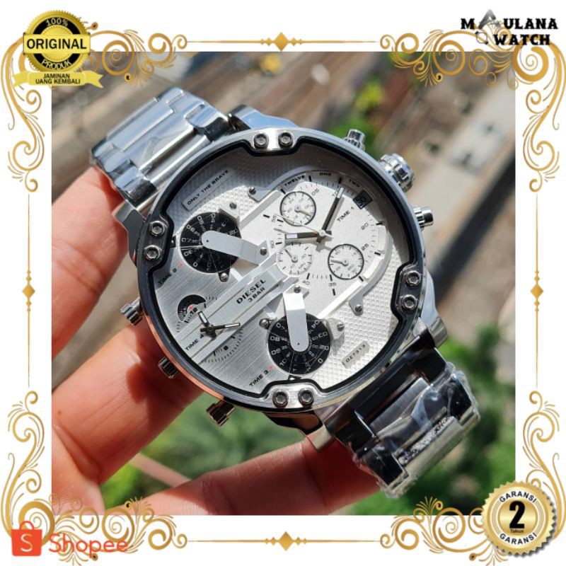 JAM TANGAN PRIA WANITA | RANTAI | KULIT | KARET | MURAH | PRIA ORIGINAL [DIESEL GODZILA 4TIME] - 56M