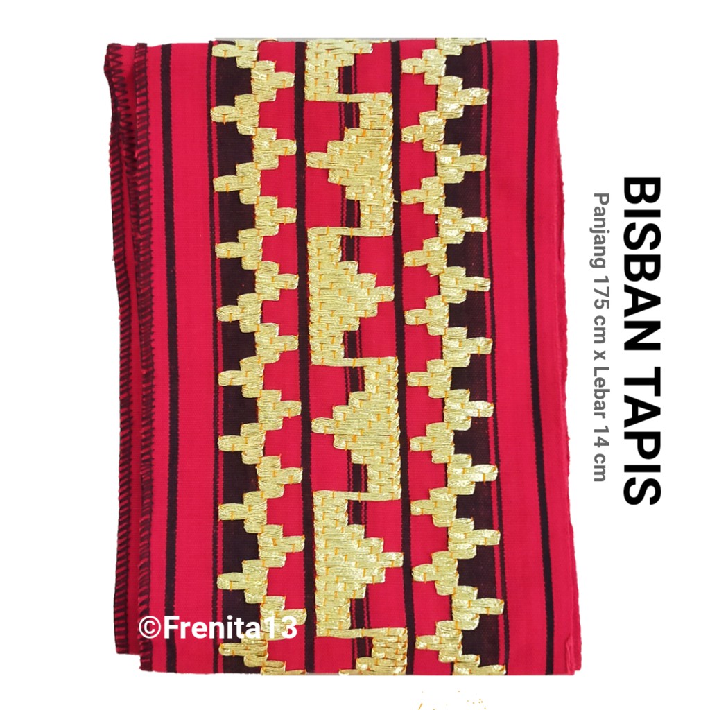 [BISA COD] Bisban / Selendang / List Tapis Khas Lampung asli Sulaman-Ketik tajuk merah