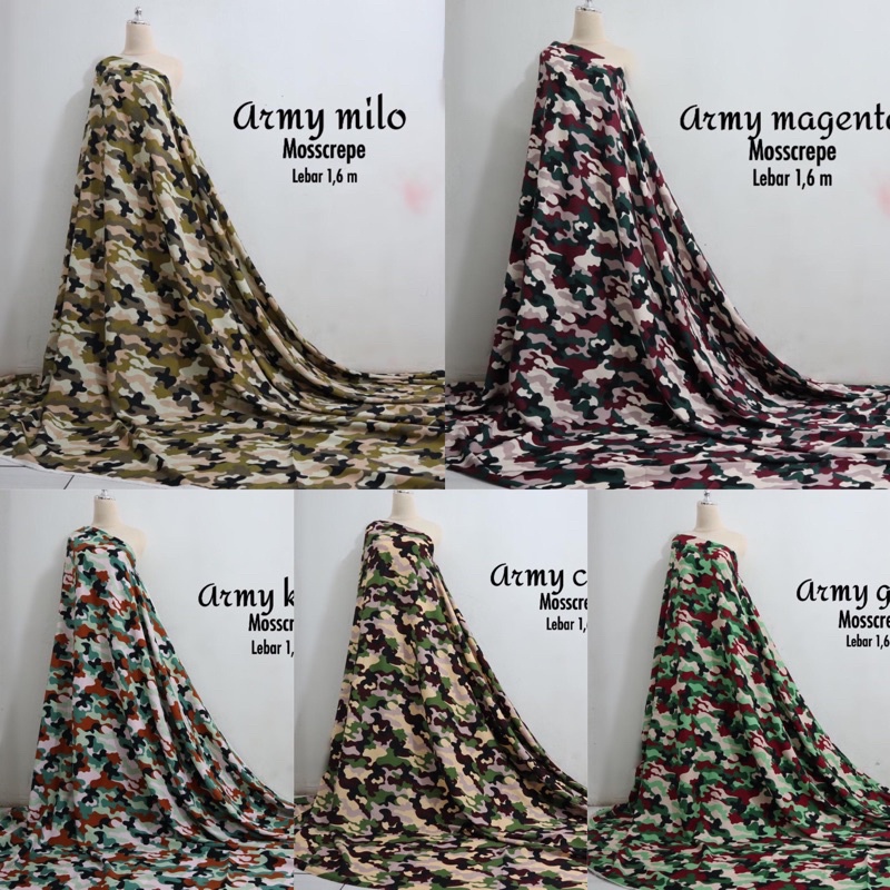 kain crepe | motif army