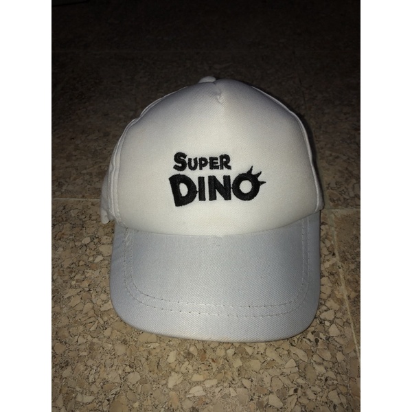 Topi Anak Premium Bordir Lucu Laki-Laki dan Perempuan Umur 2-10 Tahun-Dino Putih