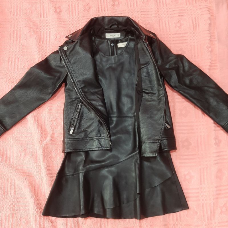 MANGO Preloved one set (kulit leather hitam)