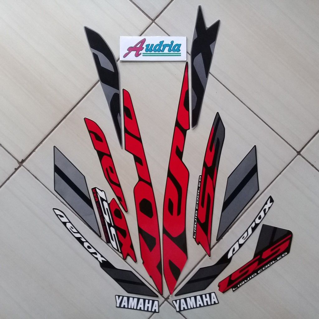 Striping Sticker Motor Yamaha Aerox 155 2019 Hitam-Merah