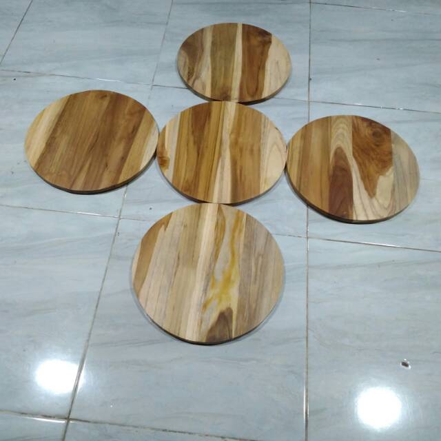 Talenan Kayu Jati Bulat Diameter 30cm / Wooden Cutting Board / Talenan Jati