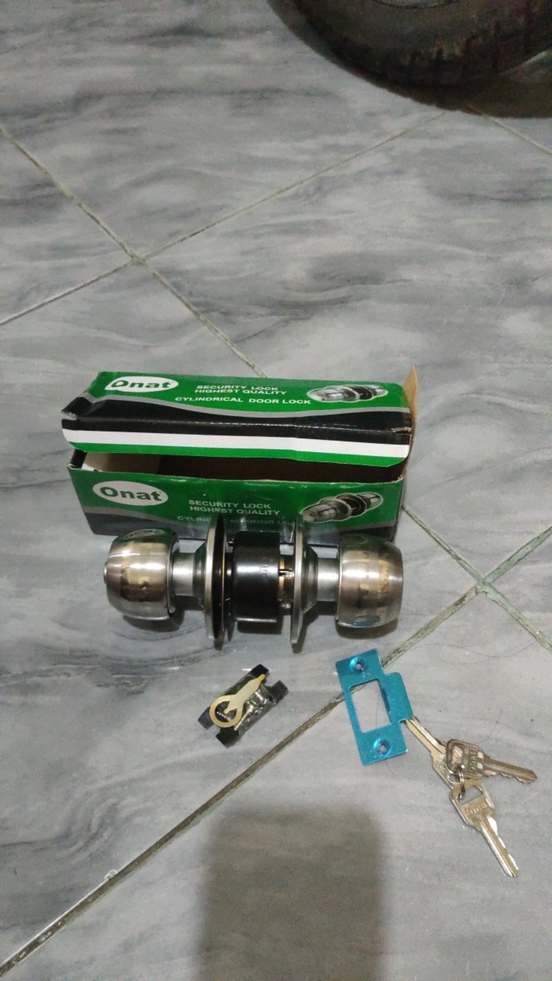 Kunci Pintu Kamar Mandi Bulat Onat / Tarikan Gagang Handle Putar Stainless