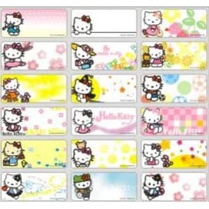 

TERLARIS!! Hello Kitty Sticker MEDIUM Name Label. Stiker karakter Sanrio lucu utk nama di buku, tas