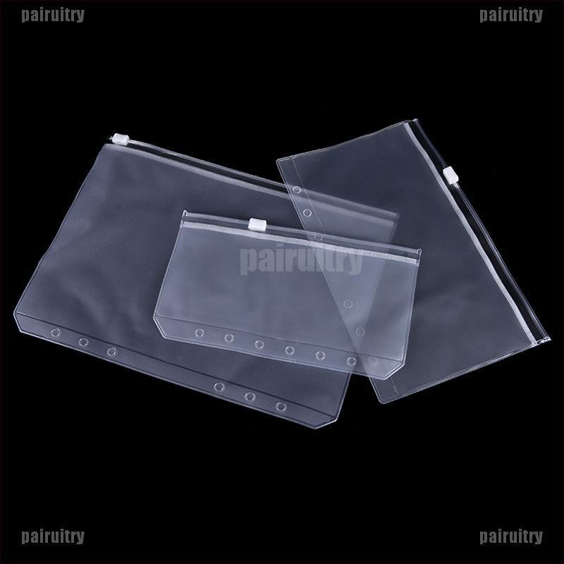 【pairuitry】A5/A6/A7 Transparent Zip Lock Envelope Binder Pocket Refill Organise