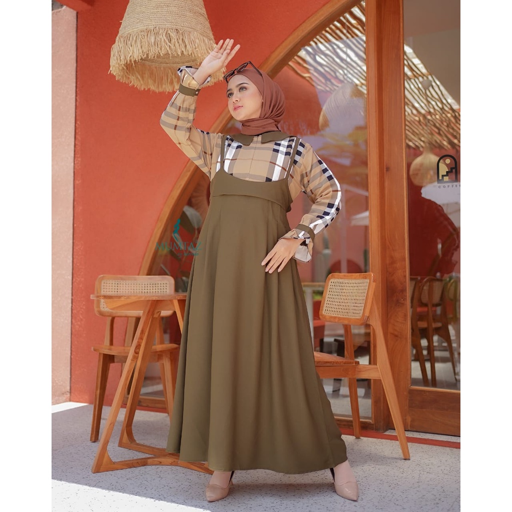 DRESS AVRIL AMOORA MUMTAZ GAMIS OVERALL STYLE CASUAL HANGOUT REMAJA WANITA SYARI KEKINIAN