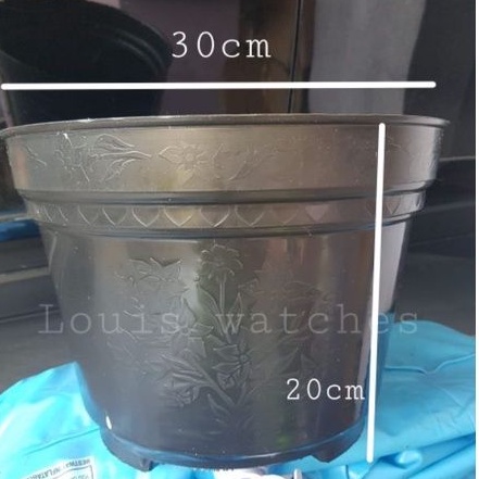 pot plastik diameter 30cm hitam
