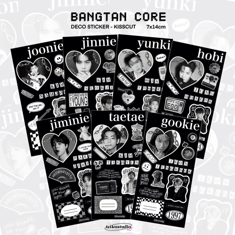 

Bangtan Core Stickers by Teiku Studio (BTS Deco Sticker)