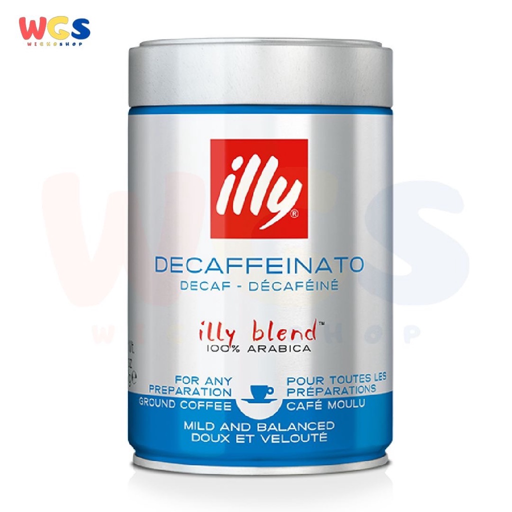 Illy Espresso Decaffeinato Roast Ground Arabica Coffee 8.8oz 250g