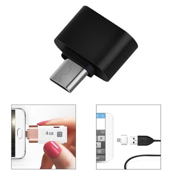 CONVERTER CONNECTOR  USB OTG (On The Go) MINI V8 PERSEGI Micro USB Port Konektor Non Kabel