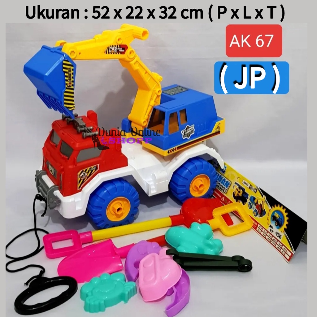 Mainan Truck Beko Besar + Cetakan Pasir AK67 / Mainan Mobil Truk Pasir Besar
