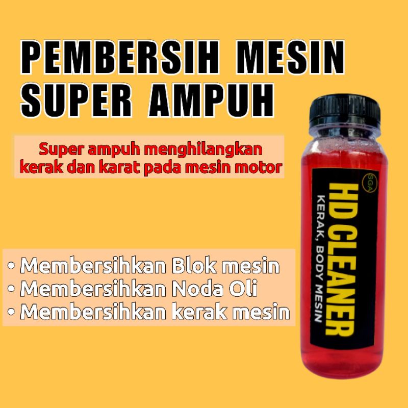 HD CLEANER, Degreaser Obat Pembersih Mesin Mobil Motor Kerak Mesin 250ml