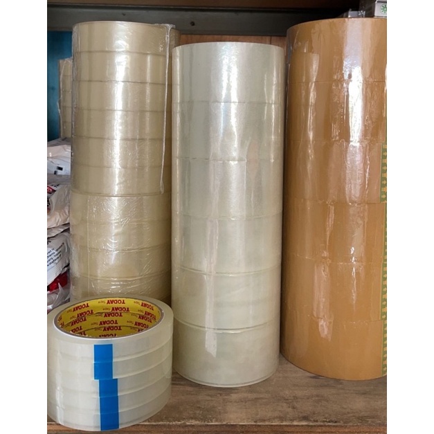 

Isolasi lakban 2 inch / 1 inch / 1cm bening/coklat 72yard, 90yard