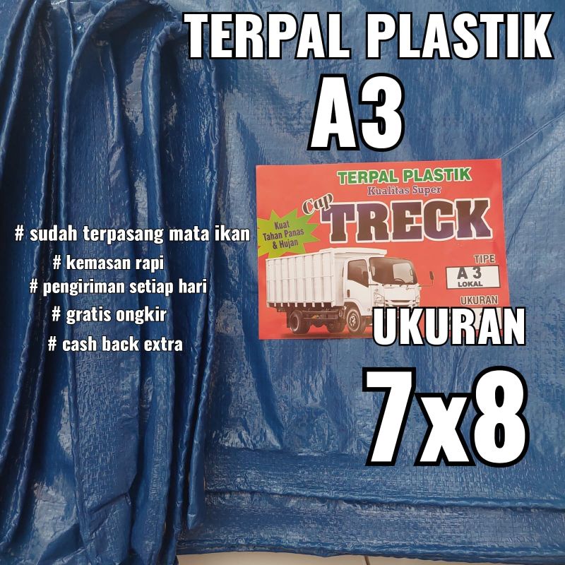 Terpal plastik A3 ukuran 7x8 meter cap TRECK