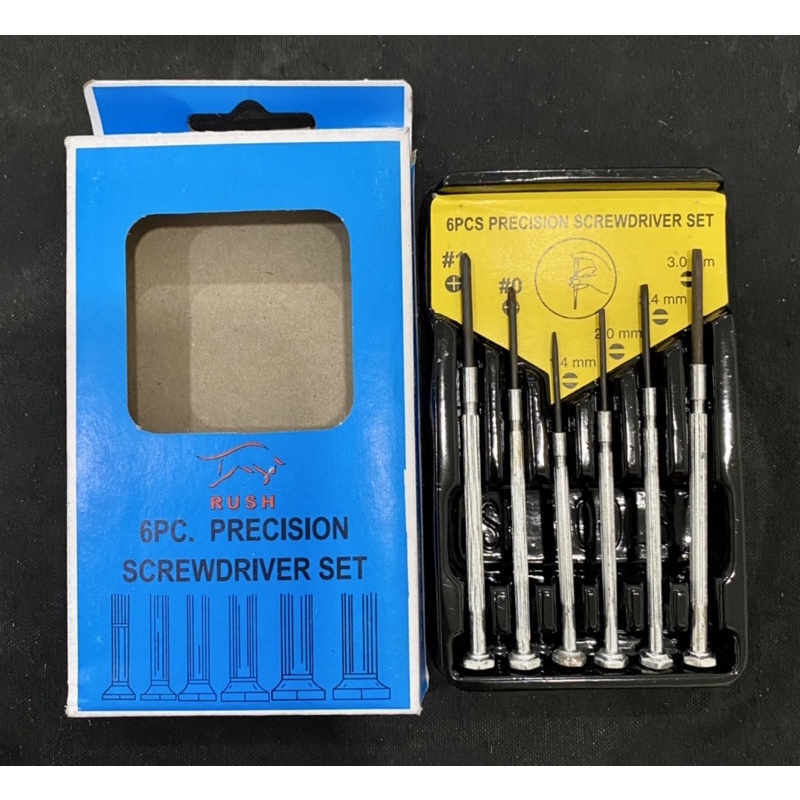 RUSH 6pcs Obeng jam set 6pcs Obeng elektronik 6pis Obeng elektrik screwdriver untuk radio hp telphon