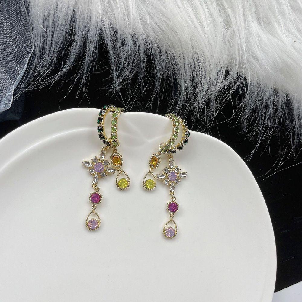 Anting Salib Wanita Agustinina Hadiah Kepribadian Perhiasan Fashion Perancis Rumbai Temperamen Menjuntai Anting