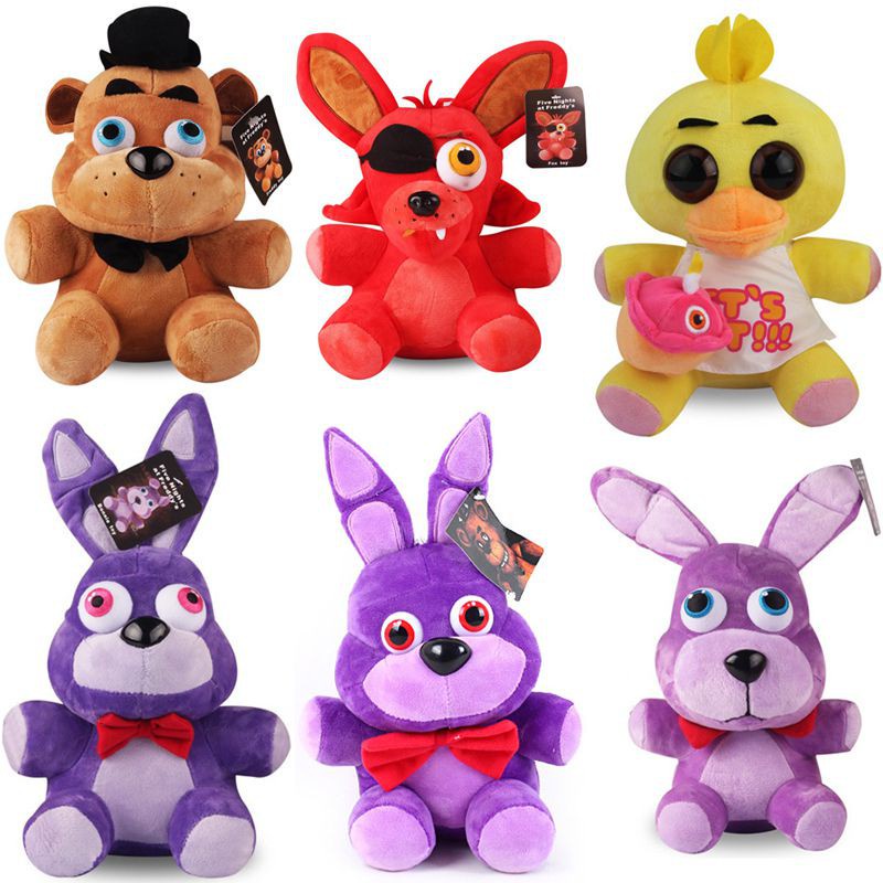 Mainan Boneka Plushie FNAF Foxy Chica Bonnie Golden Freddy Ukuran 25-15cm 1 2 4 5 Untuk Anak Perempuan