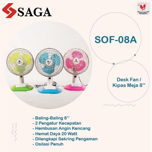 Kipas Angin Meja / Desk fan Saga 8 inch SOF08