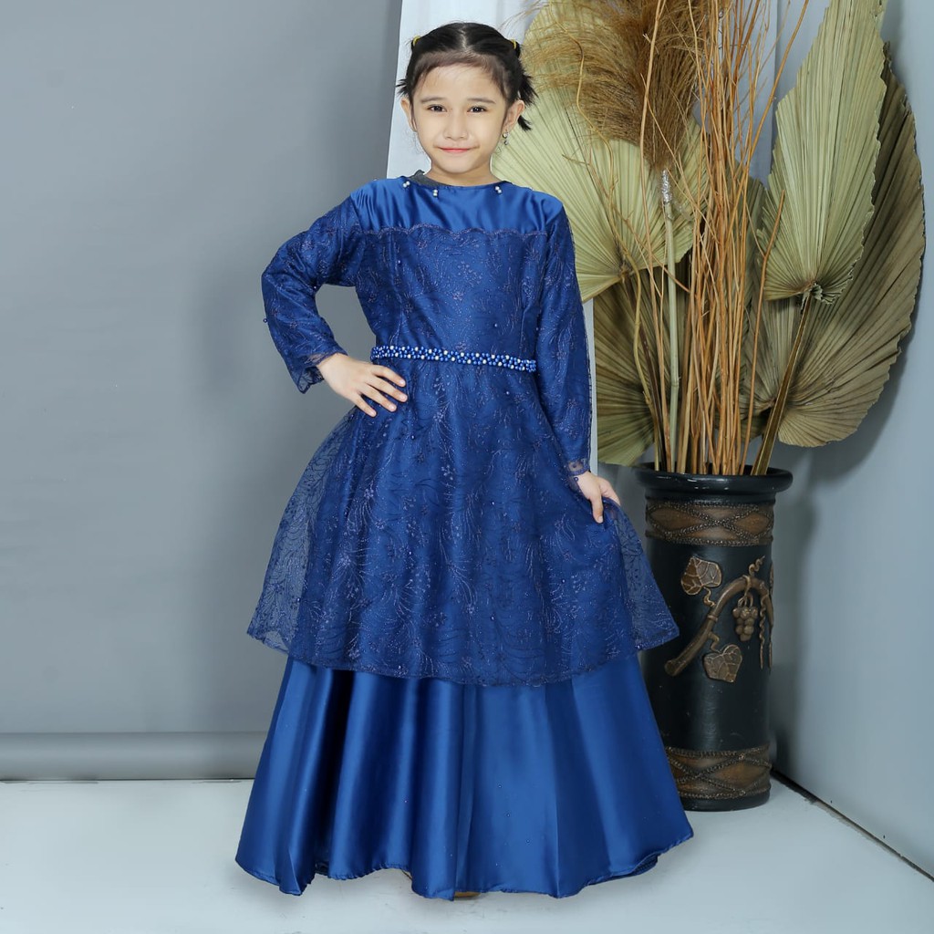 GAMIS ANAK TULLE MUTIARA BORDIR