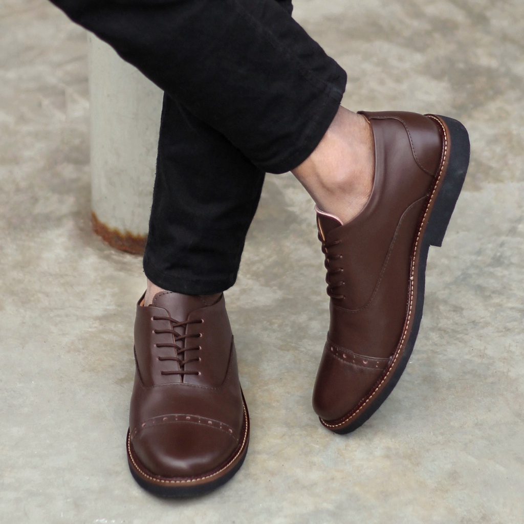 JAZZ 02 BROWN (KULIT ASLI)|ManNeedMe x Reyl| Sepatu Pantofel Pria Formal ORIGINAL