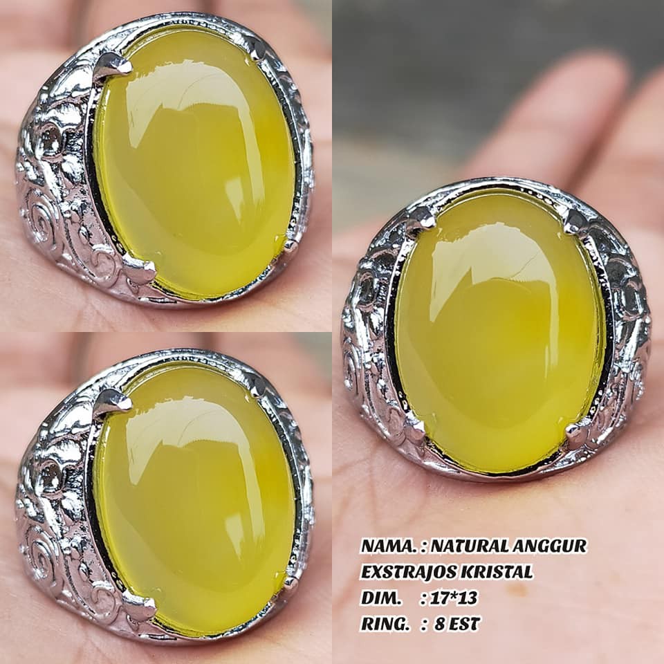 Cincin Batu Akik Natural Cempaka Kristal