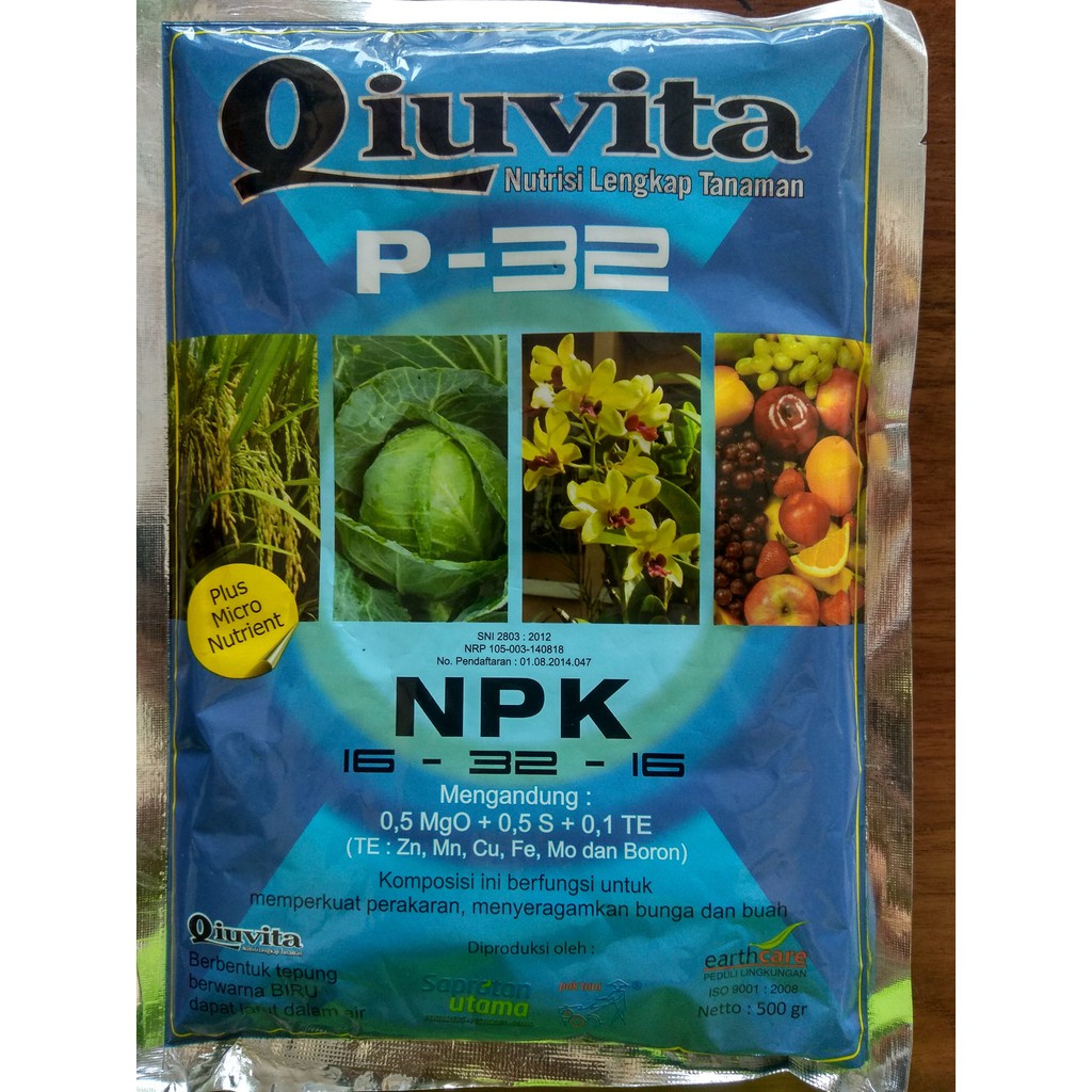 Qiuvita Biru Pupuk Nutrisi Tanaman P-32 - 500 Gram