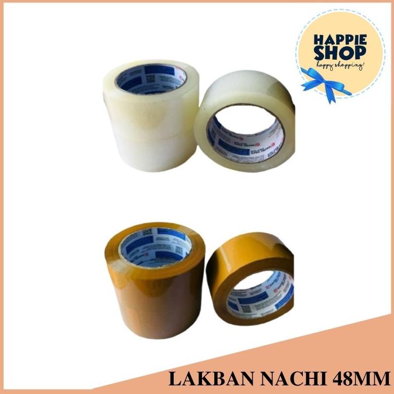 

((BISA COD)) Lakban 48mm Nachi Tape Coklat Plakban Bening 48mm 100 Yard Murah