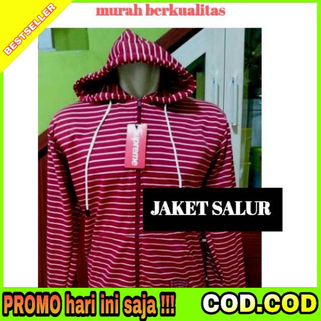 JAKET SALUR PRIA WANITA , SWEATER SALUR MURAH, ZIPPER HOODIE DISTRO GARIS GARIS PREMIUM KEKINIAN HIT