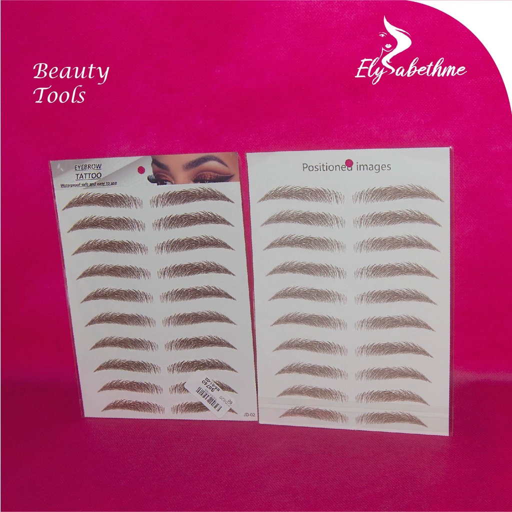 ✿ELYSABETHME✿ Tatto bentuk alis waterproof tinggal tempel serat membentuk eyebrow eye brow