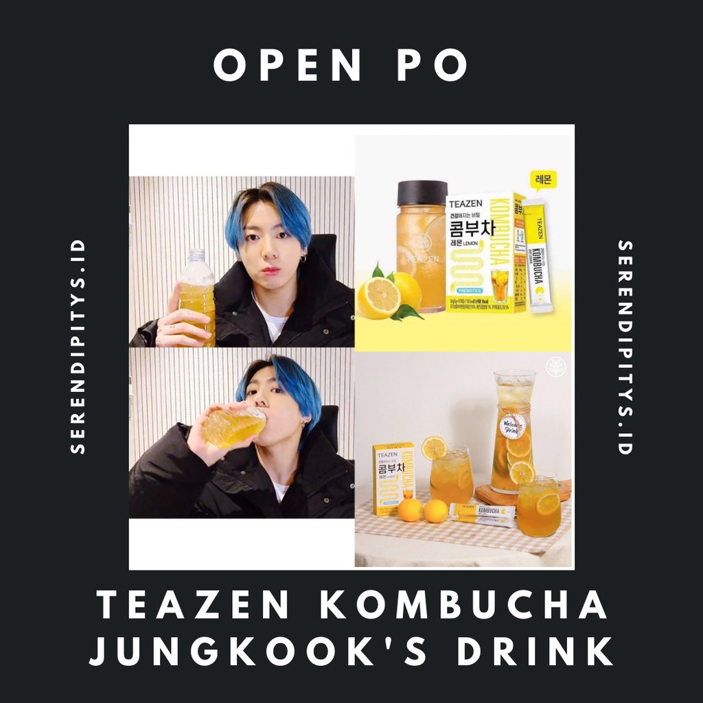 

SHARING Teazen Kombuca BTS Jungkook JK Minuman Teh Soda Lemon