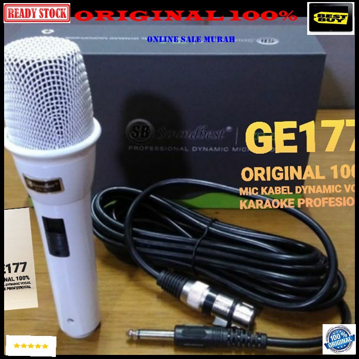 G177 Profesional soundbest original 100% mic kabel dynamic mik cable karaoke microphone wired vocal vokal mikrophone sound system audio musik pengeras suara pro panggung dj studio acara pidato G177   PAKAI MIC INI SUARA BIASA BIASA JADI BAGUS  TIDAK MENGG