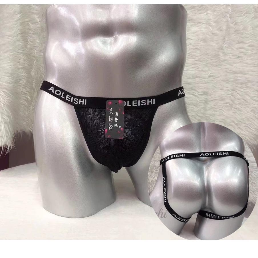 Trx4a4Zo--(COD) G String Pria Sexy Open Crotch Celana Dalam Pria Low Waist Tali Jala Celana Y061