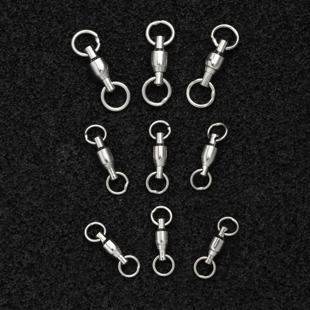 CHOOKYY 10pcs Konektor Memancing Bantalan Bola Putar Stainless Steel Kekuatan Tinggi