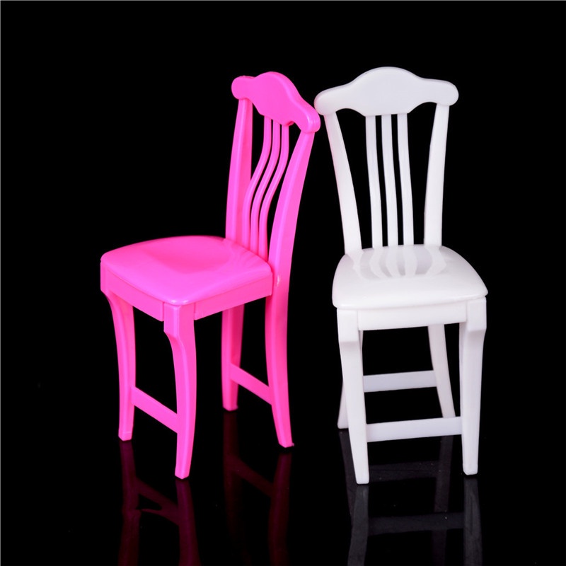 【beautifulhome12.id】4pcs/lot Nursery Baby High Chair Table chair 1/6 for Doll's House Dollhouse Furniture,play house toys