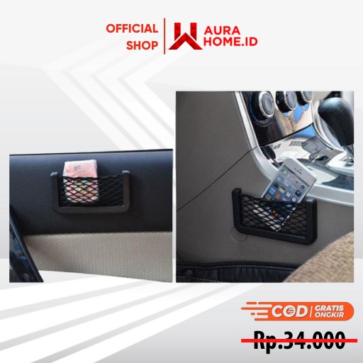 Kantong Jaring-Jaring Aksesoris Mobil 19 x 8cm / Kantong Kantung Wadah Tempat Holder Jaring Mesh Pen