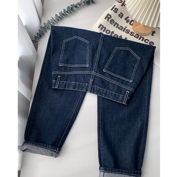 Good Luck New Korean Highwaist Looe Celana Harem Jeans Wanita Ukuran Jumbo