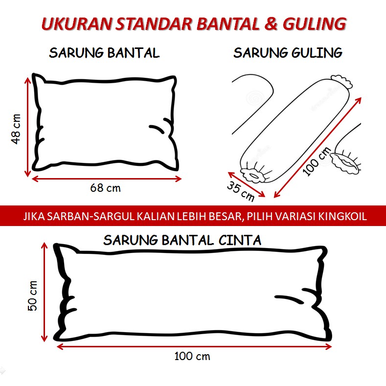 TAMBAH SARUNG BANTAL DAN GULING / TINGGI BAHAN DISPERSE (BUKAN WATERPROOF)